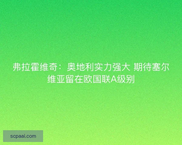 弗拉霍维奇：奥地利实力强大 期待塞尔维亚留在欧国联A级别
