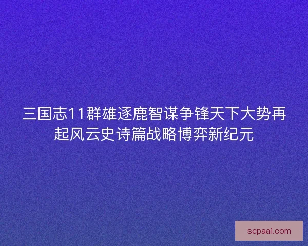 三国志11群雄逐鹿智谋争锋天下大势再起风云史诗篇战略博弈新纪元 三国志11群雄逐鹿智谋争锋天下大势再起风云史诗篇战略博弈新纪元